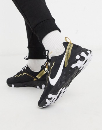 Nike React Element 55 Crne Zlatne - Muške Tenisice | 58714NKQA